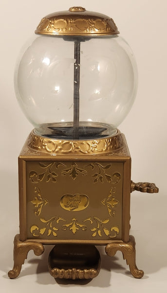 2007 Jelly Belly Gold Colored Ornate 9" Tall Candy Jellybean Dispenser Gumball Machine