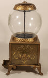 2007 Jelly Belly Gold Colored Ornate 9" Tall Candy Jellybean Dispenser Gumball Machine