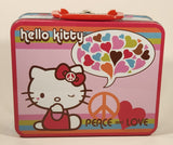 2010 Pressman Toy Corporation Sanrio Hello Kitty Peace Love Tin Metal Lunch Box