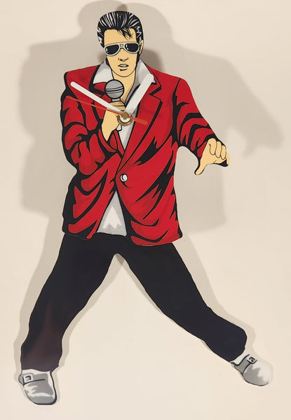 Elvis Presley Red Jacket Version Pendulum Clock with Swinging Legs New in Box