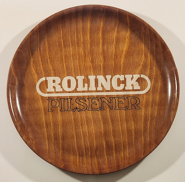 Rare Vintage Original PK Erzeusnisse Crolinck Pilsener Beer 13" Melamine Plastic Teak Wood Look Beverage Serving Tray