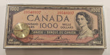 Vintage Canada $1000 Dollar Bill 9 3/4" x 21" Wall Clock