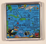 Agiftcorp Caribbean 2 3/8" x 2 3/8" Clear Acrylic Fridge Magnet