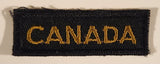 Canadian Army Canada Armed Forces Yellow Thread on Black 3/4" x 2 1/4" Embroidered Fabric Patch Badge