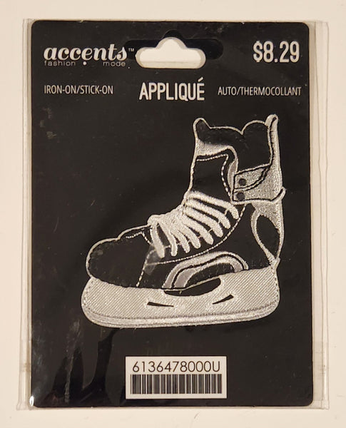 Accents Fashion Mode Applique Ice Hockey Skate Iron-on/Stick-on 2 1/4" x 2 3/8" Embroidered Fabric Patch Badge New in Package