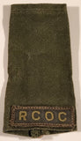 Royal Canadian Army RCOC Ordnance Corps 2 1/2" x 4 1/4" Shoulder Title Epaulet Fabric Patch Badge