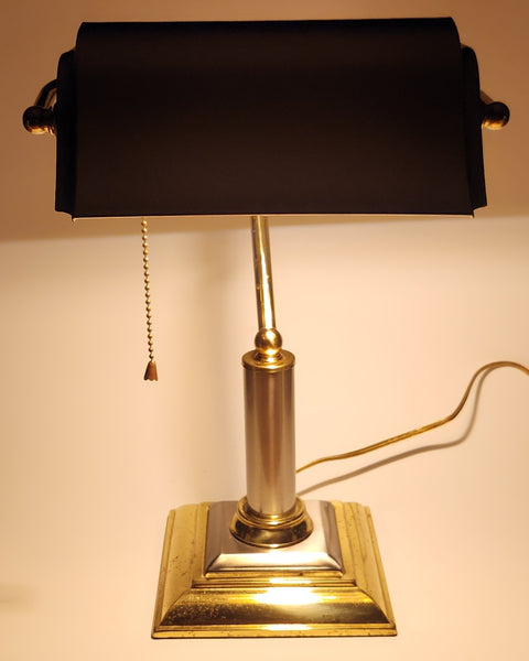 Vintage Brass 14 1/4" Piano Bankers Desk Lamp with Square Base