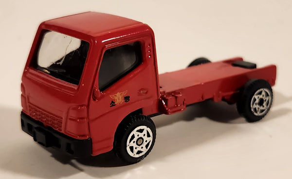 Unknown Brand Isuzu Elf or Mitsubishi Fuso Canter Fire Truck Red Die Cast Toy Car Vehicle