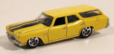 2009 Hot Wheels 1970 Chevrolet Chevelle SS Wagon Yellow Die Cast Toy Car Vehicle