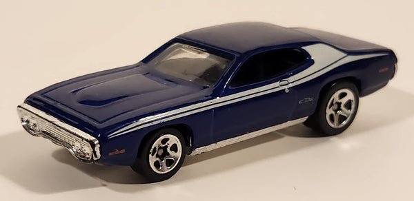 2010 Hot Wheels Mopar Mania '71 Plymouth GTX Metalflake Blue Die Cast Toy Muscle Car Vehicle
