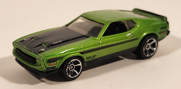 2011 Hot Wheels Street Beasts 1971 Ford Mustang Mach 1 Metallic Green Die Cast Toy Car Vehicle