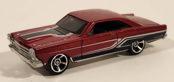 2010 Hot Wheels Muscle Mania '66 Ford Fairlane GT Metalflake Dark Red Die Cast Toy Car Vehicle