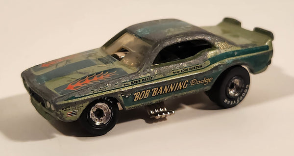 1995 Playing Mantis Johnny Lightning Bob Banning Dodge NHRA Funny Car Green Die Cast Toy Car Vehicle