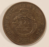 2007 Costa Rica 100 Colones Brass Plated Steel Metal Coin