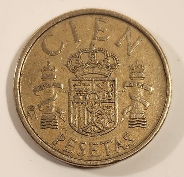 1986 Spain 100 Cien Pesetas Aluminum Bronze Alloy Metal Coin