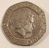 2014 UK Great Britain Royal Shield Twenty Pence Copper-Nickel Metal Coin