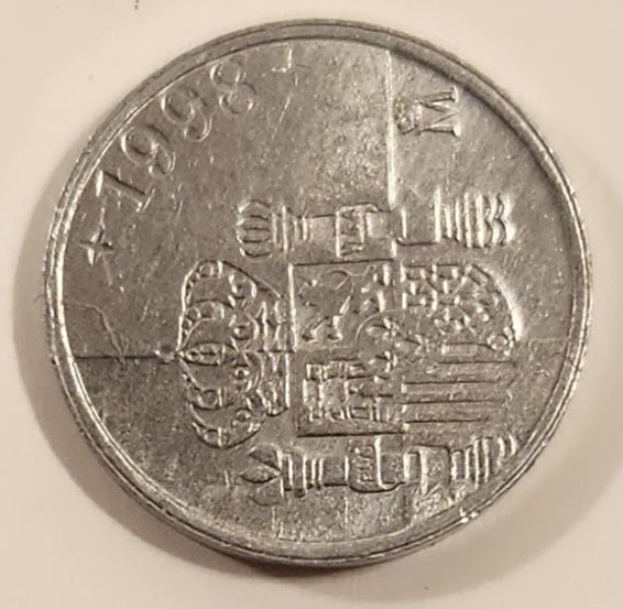 1998 Spain 1 Cien Pesetas Aluminum Metal Coin