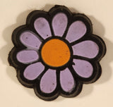 Purple Daisy Flower with Yellow Center 1 1/8" Rubber Fridge Magnet