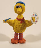 Vintage Applause Sesame Street Big Bird as Painter Artist 3 3/4" Tall PVC Toy Figure Broken Paint Brush