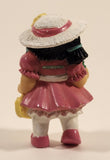 Vintage 1984 OAA Cabbage Patch Kids Girl in Pink Dress with Flowers and Watering Can 2 3/8" PVC Toy Figure