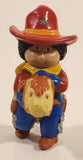Vintage 1984 OAA Cabbage Patch Kids Boy in Cowboy Costume Riding Stick Horse 2 3/4" PVC Toy Figure