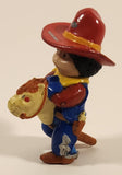 Vintage 1984 OAA Cabbage Patch Kids Boy in Cowboy Costume Riding Stick Horse 2 3/4" PVC Toy Figure