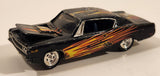 1998 Playing Mantis Johnny Lightning Street Freaks 1970 AMC Rebel Machine Black with Flames Die Cast Toy Car Vehicle with Opening Hood