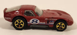 2012 Hot Wheels Shelby Cobra Daytona Coupe Maroon Dark Red Die Cast Toy Car Vehicle