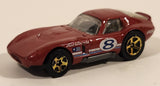 2012 Hot Wheels Shelby Cobra Daytona Coupe Maroon Dark Red Die Cast Toy Car Vehicle