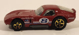 2012 Hot Wheels Shelby Cobra Daytona Coupe Maroon Dark Red Die Cast Toy Car Vehicle