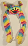 Poppy Playtime Dangling Rainbow Huggy Wuggy 21" Plush Character Hat Cap with Squeeze Moving Ears