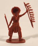 Native Indian Chief Warrior with Bow and Arrow Red 2 3/4" Tall Plastic Toy Figure
