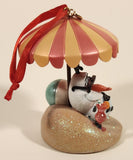2014 Disney Frozen Olaf Chillin' In The Sunshine On The Beach Drinking Under An Umbrella 5/8" Resin Hanging Figure