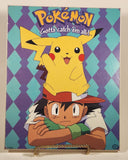 Scorpio Posters Nintendo Pokemon Gotta catch 'em all! Pikachu and Ash 7 3/4" x 9 3/4" Hardboard Wood Wall Plaque Poster