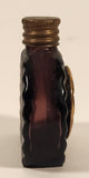 Antique Czech Ornate Gold Lizard Design Clamshell Dark Purple Amethyst Glass Miniature 1 7/8" Perfume Bottle