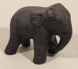 Black Clay Elephant 5" Long Pottery Figurine Ornament