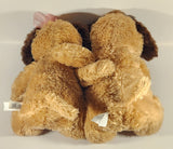 Dan Dee Collector's Choice Brown Puppy Dog Couple Embracing 12" Stuffed Plush Toy