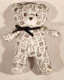 Little Me Safari White and Brown Animal Print Teddy Bear 10" Stuffed Plush Toy