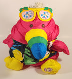 1987 Fisher Price Puffalump Wild Pink Toucan Parrot with Sunglasses 15" Stuffed Plush Toy