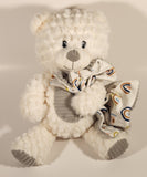 Walmart Spark Create Imagine White Teddy Bear Rattle Holding Blanket 11" Stuffed Plush Toy