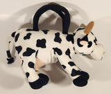 Black and White Cow 12" Stuffed Plush Toy Zipper Bag Purse
