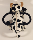 Black and White Cow 12" Stuffed Plush Toy Zipper Bag Purse