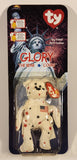 1999 McDonald's Ty Beanie Babies Glory The Bear White with Blue and Red Stars 5" Tall Plush Stuffed Animal Toy New in Package