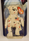 1999 McDonald's Ty Beanie Babies Glory The Bear White with Blue and Red Stars 5" Tall Plush Stuffed Animal Toy New in Package