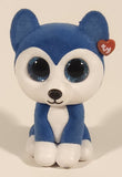 TY Mini Boos Skylar Husky Dog Blue 2 1/4" Fuzzy Plastic Toy Figure
