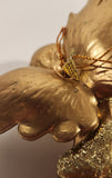Silvestri Gold Glitter Cherub Angel 5 3/4" Resin Christmas Tree Ornament