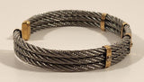 Gold and Silver Tone 3 Steel Cable Bracelet