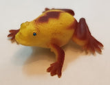 Yellow and Brown Colored Frog 1 1/8" Rubber Toy Figure