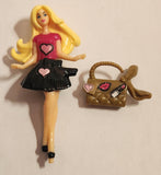 2012 Kinder Surprise Fashionistas Barbie 2 1/2" Plastic Toy Figure with Purse Accessory