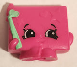2015 McDonald's Shopkins Wendy Wristlet Hot Pink 1 1/2" Plastic Toy Figure